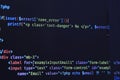Software development by programmer. Abstract computer script code. Programming code screen of software developer Royalty Free Stock Photo