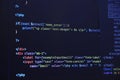 Software development by programmer. Abstract computer script code. Programming code screen of software developer Royalty Free Stock Photo