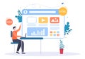 Software Development and Programming Code on Computer Vector Illustration for Technology, Engineer Team, coding and Marketing