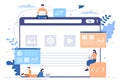 Software Development and Programming Code on Computer Vector Illustration for Technology, Engineer Team, coding and Marketing
