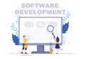 Software Development and Programming Code on Computer Vector Illustration for Technology, Engineer Team, coding and Marketing