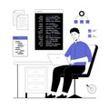 Software development, programming, coding. Man create software, write code and scripts, work with programming languages. Royalty Free Stock Photo