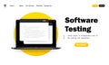 Software development, programming, coding, testing illustration. Vector on isolated white background. EPS 10 Royalty Free Stock Photo