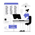 Software development, programming, coding. Woman working on web and application development on computer. Royalty Free Stock Photo