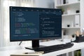 Software development programming on computer screen for brisk application Royalty Free Stock Photo
