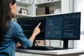 Software development programming on computer screen for brisk application Royalty Free Stock Photo