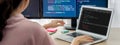 Software development programming on computer screen for brisk application Royalty Free Stock Photo