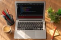 Software development programming on computer screen for modish application Royalty Free Stock Photo