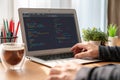 Software development programming on computer screen for modish application Royalty Free Stock Photo