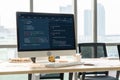 Software development programming on computer screen for modish application Royalty Free Stock Photo