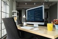Software development programming on computer screen for modish application Royalty Free Stock Photo