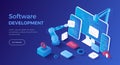 Software Development programming, engineering, coding. Testing and bug fixing. Royalty Free Stock Photo