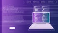 Software development and programming, program code on laptop screen, big data processing, computing Royalty Free Stock Photo