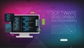 Software development and programming, program code on laptop screen, big data processing, computing Royalty Free Stock Photo