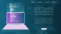 Software development and programming, program code on laptop screen, big data processing, computing Royalty Free Stock Photo