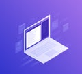 Software development and programming, program code on laptop screen, big data processing. Modern vector illustration Royalty Free Stock Photo