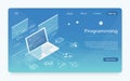 Software development and programming. Program code on pc monitor screen for developer. Royalty Free Stock Photo