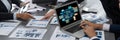 Software development or programming work with coding screen brisk Royalty Free Stock Photo