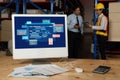 Software development or programming work with coding screen brisk Royalty Free Stock Photo