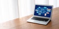 Software development or programming work with coding screen brisk Royalty Free Stock Photo