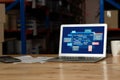 Software development or programming work with coding screen brisk Royalty Free Stock Photo