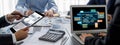 Software development or programming work with coding screen brisk Royalty Free Stock Photo
