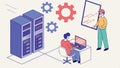 Software development team, coding, programming, technology, teamwork, Vector Design, Generative AI Royalty Free Stock Photo
