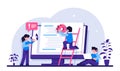 Software development team concept. People configure the application. Back end development. Software development process