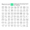 Software development and testing line icons set Royalty Free Stock Photo