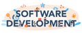 Software development typographic header. Idea of programming Royalty Free Stock Photo