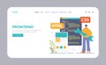 Software development web banner or landing page. Coding, Royalty Free Stock Photo