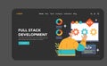 Software development web banner or landing page dark or night mode Royalty Free Stock Photo