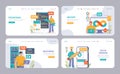 Software development web banner or landing page set. Coding, Royalty Free Stock Photo