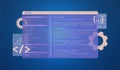 Software development web coding process concept. Computer programming, information technologies and web engineering Royalty Free Stock Photo
