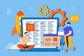 Software development web concept in flat 2d design. Royalty Free Stock Photo