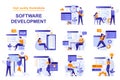 Software development web concept with people scenes set