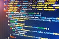 Website programming code. Desktop PC monitor