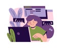 Software development working process of woman