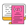 software documentation technical writer icon color illustration