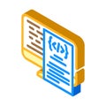 software documentation technical writer isometric icon vector illustration