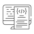 software documentation technical writer line icon vector illustration