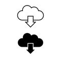 Software download icon vector set. cloud service illustration sign collection. application symbol.