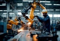 software engineer automotive monitoring control industrial intelligent robotics 2 arms automatic factory machine system lding