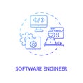 Software engineer blue gradient concept icon. Source code Royalty Free Stock Photo