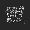 Software engineer chalk white icon on black background Royalty Free Stock Photo