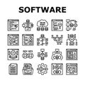 software engineer computer code icons set vector Royalty Free Stock Photo
