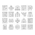 software engineer computer code icons set vector Royalty Free Stock Photo