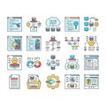 software engineer computer code icons set vector Royalty Free Stock Photo