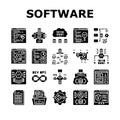 software engineer computer code icons set vector Royalty Free Stock Photo