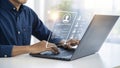 Software engineer developing user interface on laptop computer, concept of software development, programming, and technology Royalty Free Stock Photo